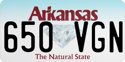AR license plate 650VGN
