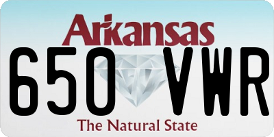 AR license plate 650VWR