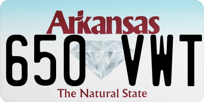 AR license plate 650VWT