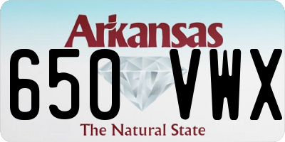 AR license plate 650VWX