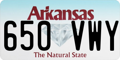 AR license plate 650VWY