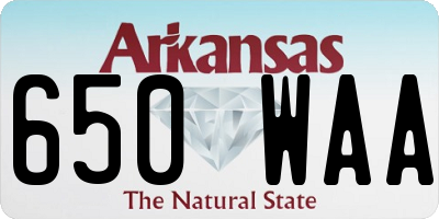 AR license plate 650WAA