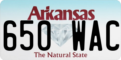 AR license plate 650WAC