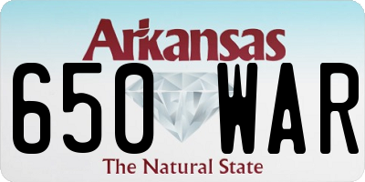 AR license plate 650WAR