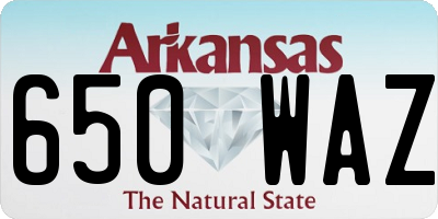 AR license plate 650WAZ