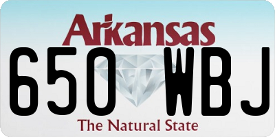 AR license plate 650WBJ