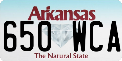 AR license plate 650WCA