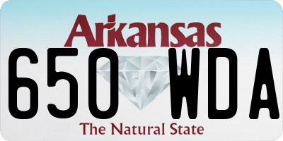AR license plate 650WDA