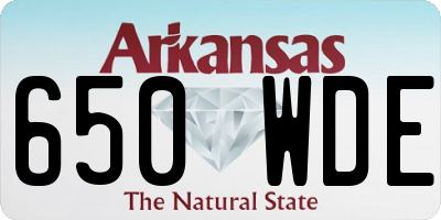 AR license plate 650WDE