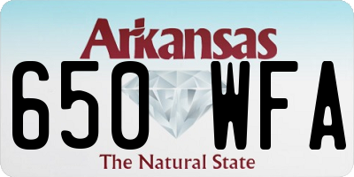 AR license plate 650WFA