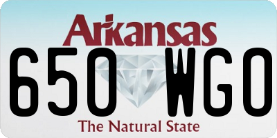 AR license plate 650WGO
