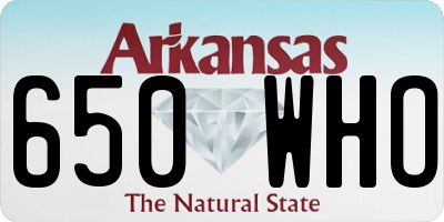 AR license plate 650WHO
