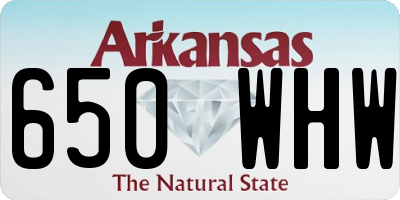 AR license plate 650WHW