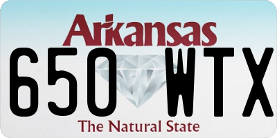 AR license plate 650WTX