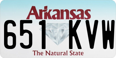 AR license plate 651KVW