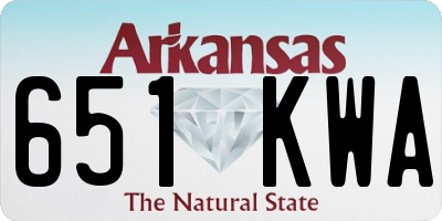 AR license plate 651KWA