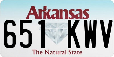 AR license plate 651KWV