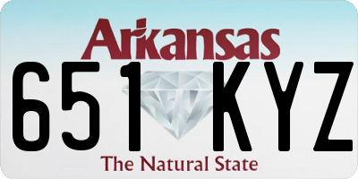 AR license plate 651KYZ