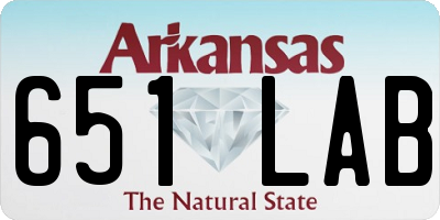 AR license plate 651LAB