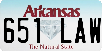 AR license plate 651LAW