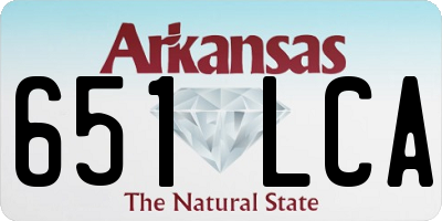 AR license plate 651LCA