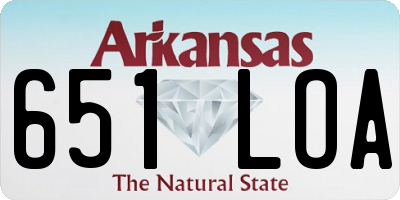 AR license plate 651LOA