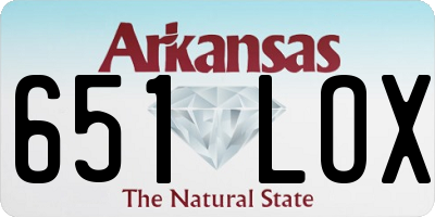 AR license plate 651LOX