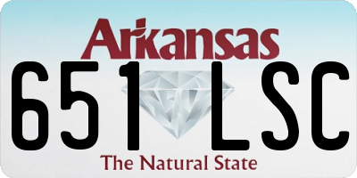 AR license plate 651LSC