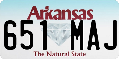 AR license plate 651MAJ