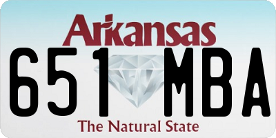 AR license plate 651MBA