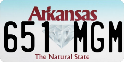 AR license plate 651MGM
