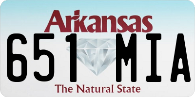 AR license plate 651MIA