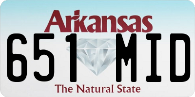 AR license plate 651MID