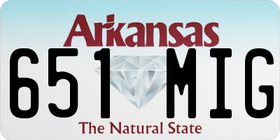 AR license plate 651MIG
