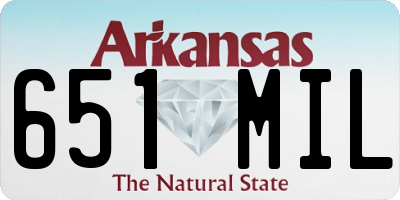 AR license plate 651MIL