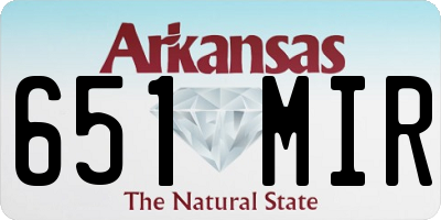 AR license plate 651MIR