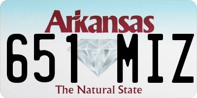 AR license plate 651MIZ