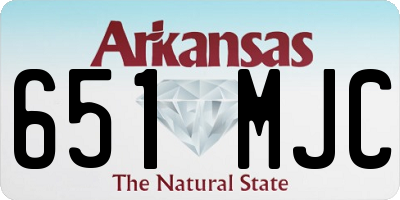 AR license plate 651MJC