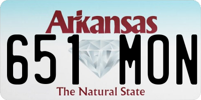 AR license plate 651MON