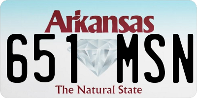 AR license plate 651MSN