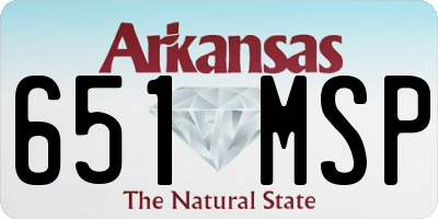 AR license plate 651MSP