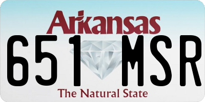 AR license plate 651MSR