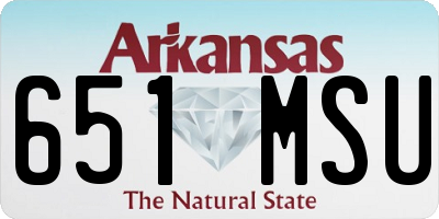 AR license plate 651MSU