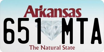 AR license plate 651MTA