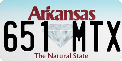 AR license plate 651MTX