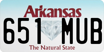 AR license plate 651MUB