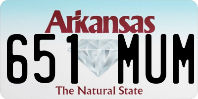 AR license plate 651MUM
