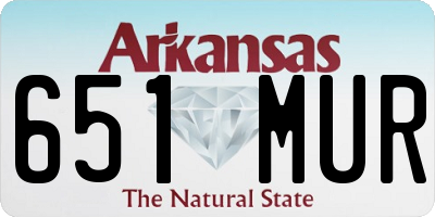 AR license plate 651MUR