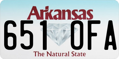 AR license plate 651OFA