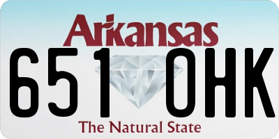 AR license plate 651OHK